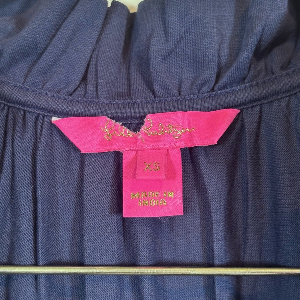 Lilly Pulitzer Malone Navy Blue Cotton Sleeveless Tiered Maxi Dress Size XS NWOT - Picture 7 of 10